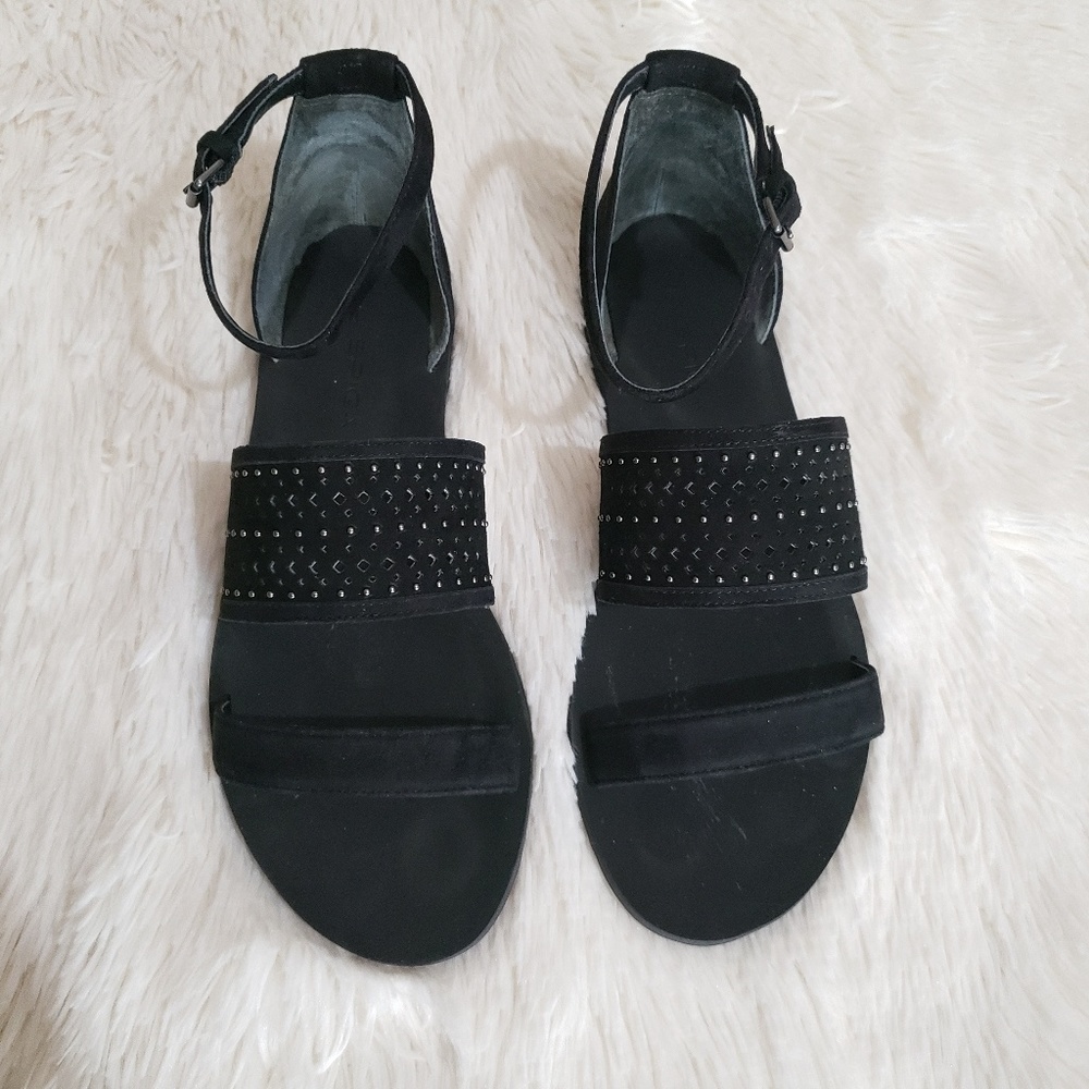 Via Spiga Pheobie Cutout Black Stud Sandal Size 7